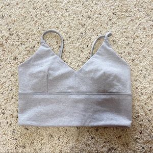 lululemon athletica | gray deep v neck sports bra